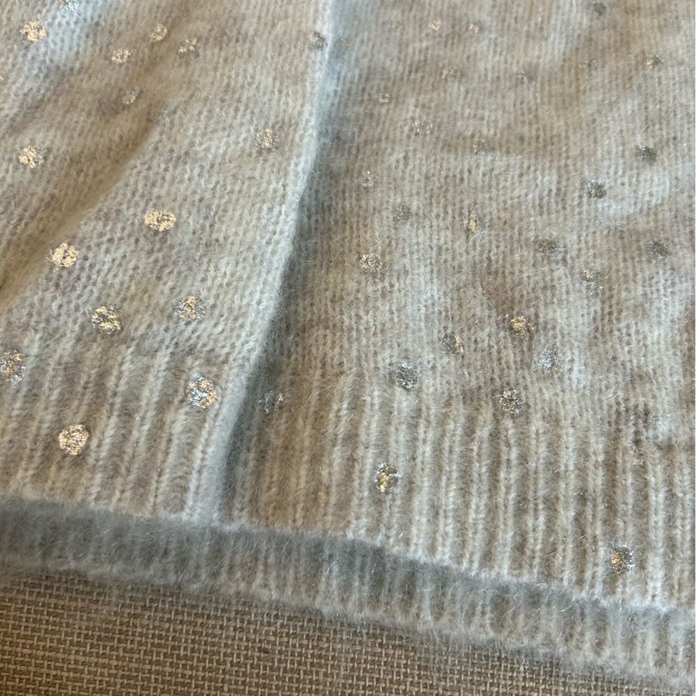 Sezane Ludivine Jumper Mottled Beige / Silver Mohair Knit Sweater French XS/S/M - Picture 9 of 11